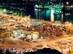 aerial photography of port