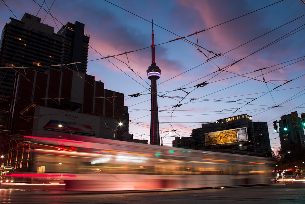 time lapse photography of a train