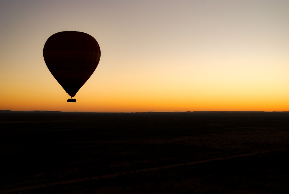 silhouette of hot air balloon
