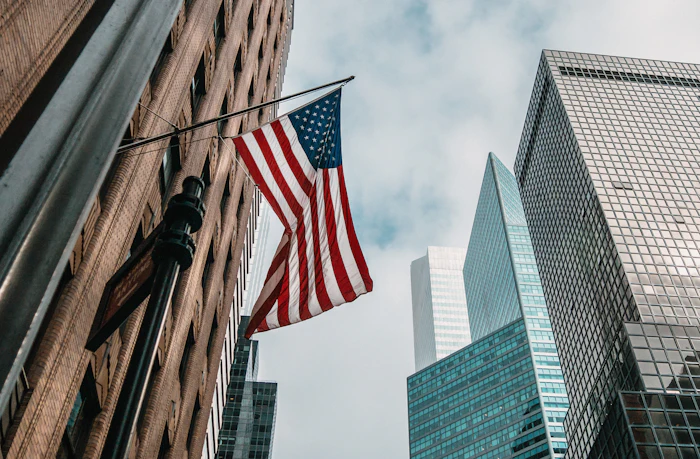 An American flag honoring veterans