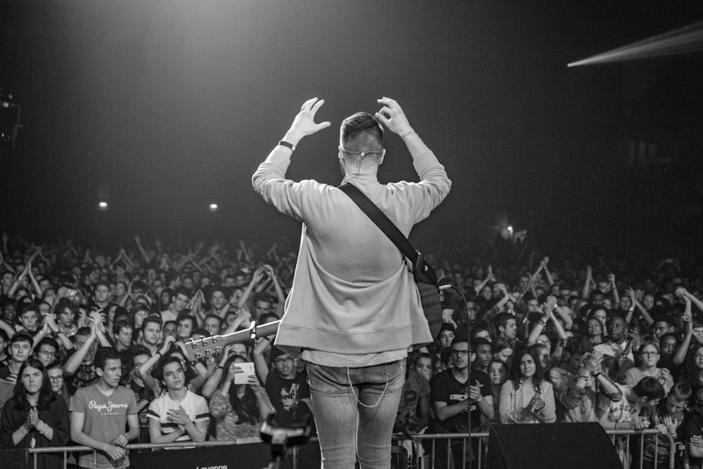 man standing on stage