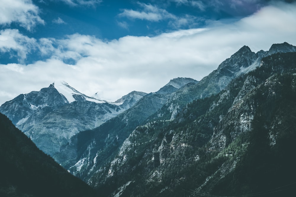 aerial shot of mountains