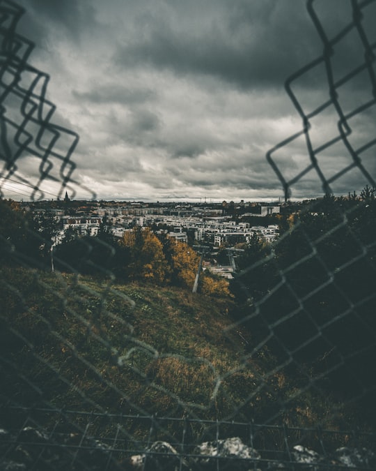 broken cyclone fence in Hammarbyhöjden Sweden