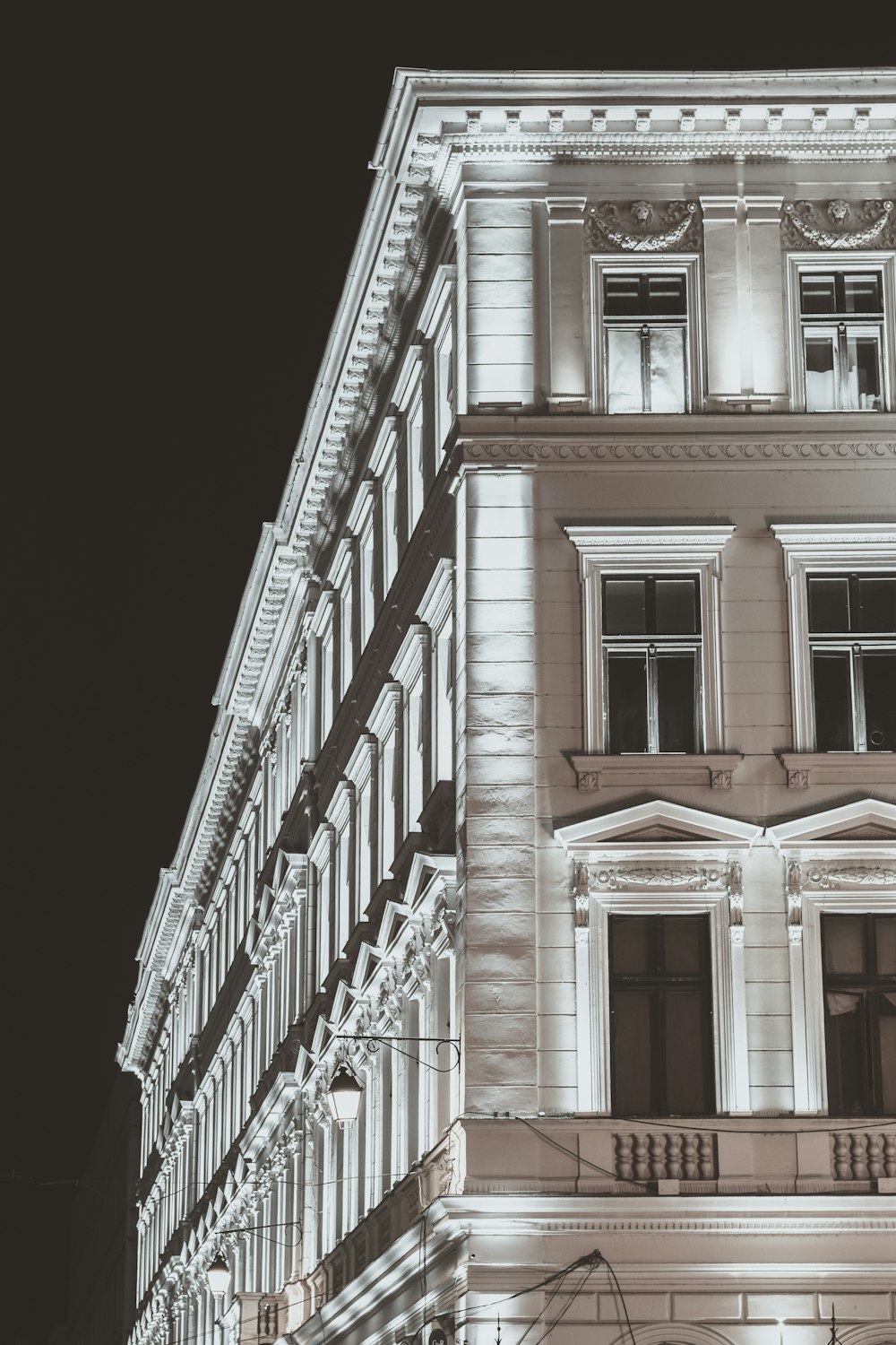 white concrete building during night