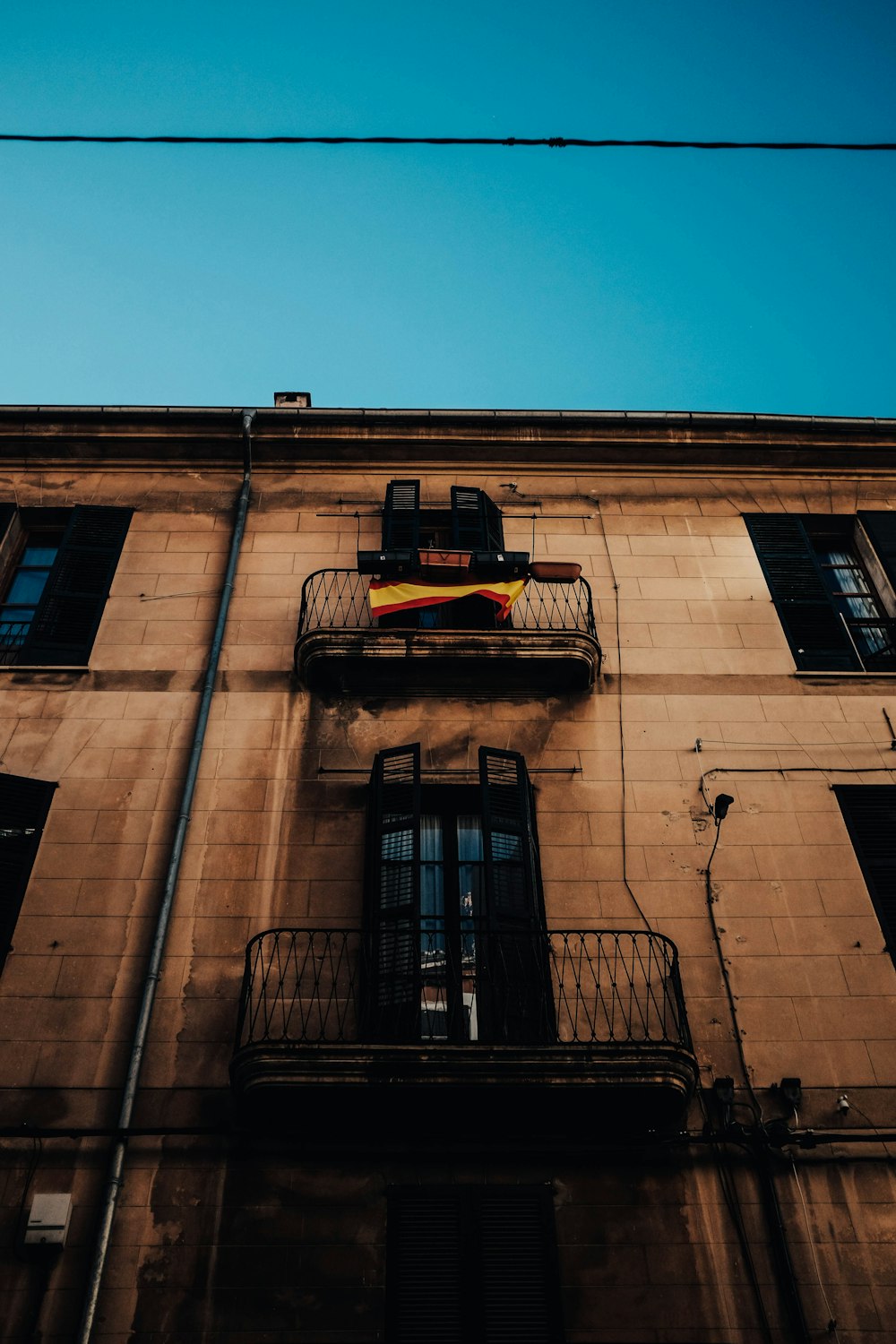 low angle photography showing building's windows