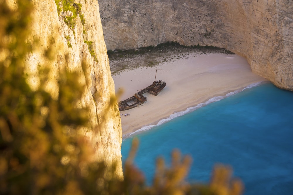 ship wreck on shore