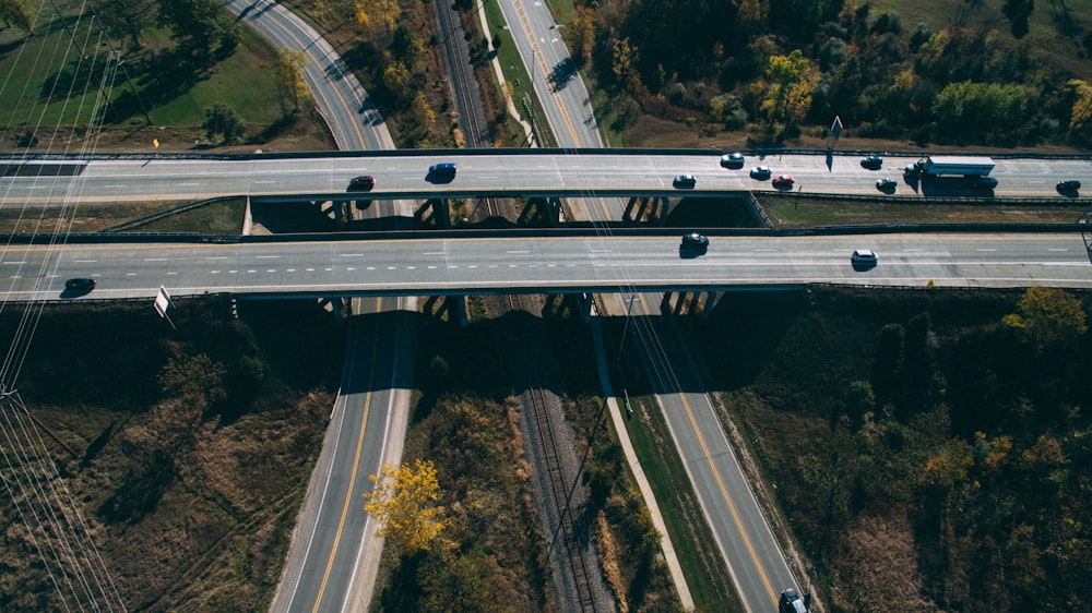 aerial photography of highway