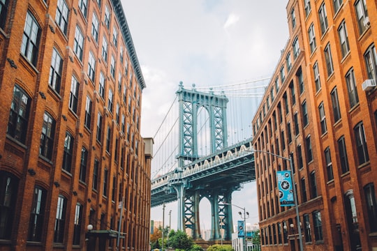 Manhattan bridge in Brooklyn Bridge Park United States