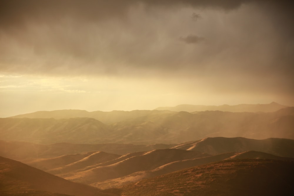 landscape photography of brown mountains