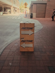 yellow Awesome-printed signage