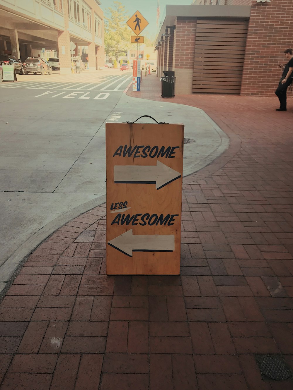 yellow Awesome-printed signage