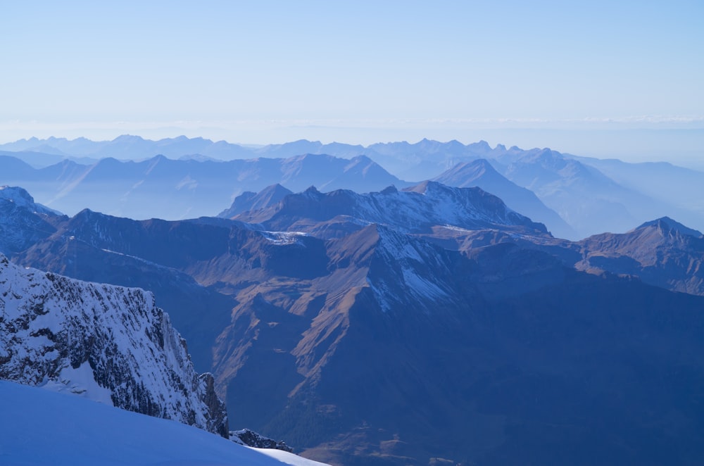 aerial photography of mountains under blue and white sky