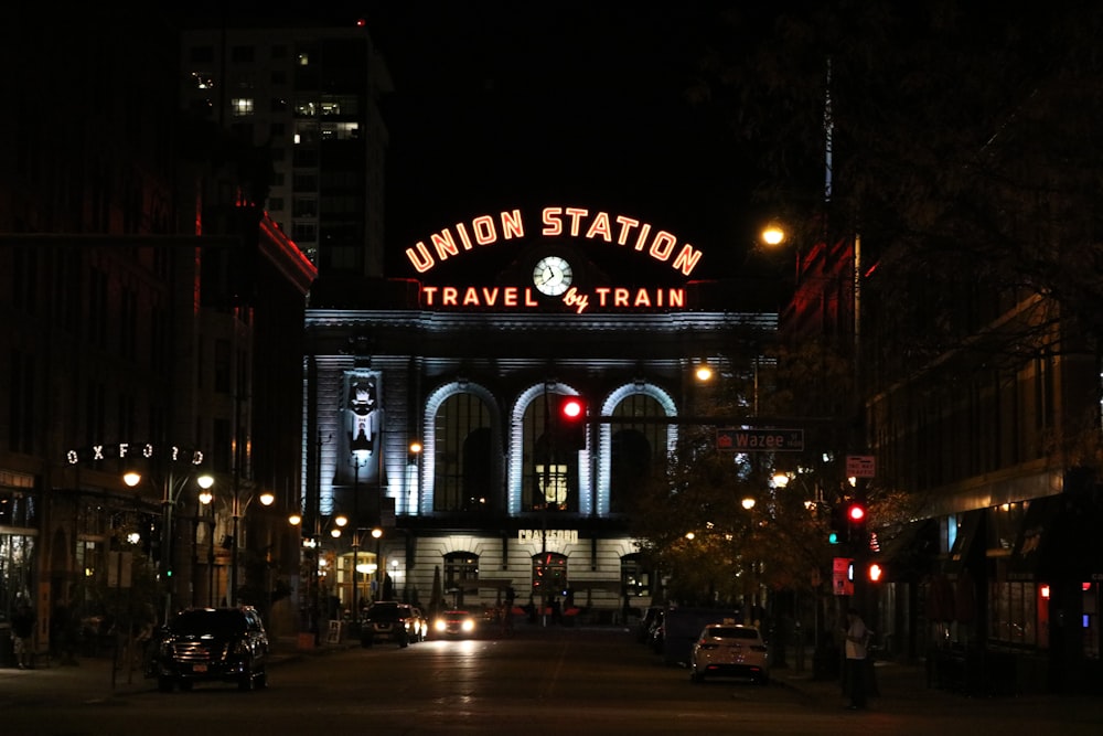 Union Station Travel by Train signage