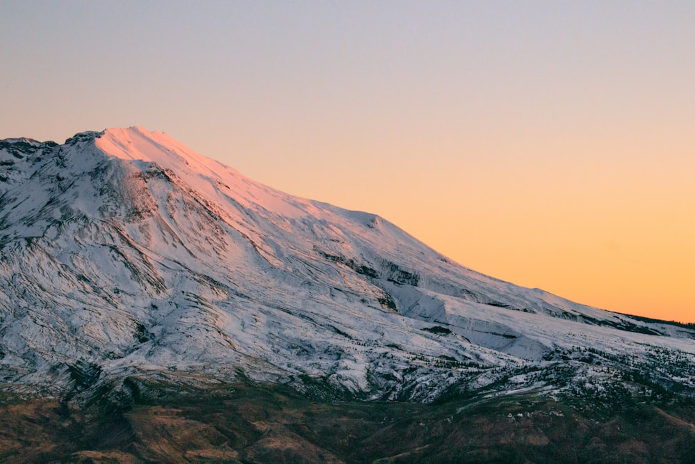 white mountain during sunset