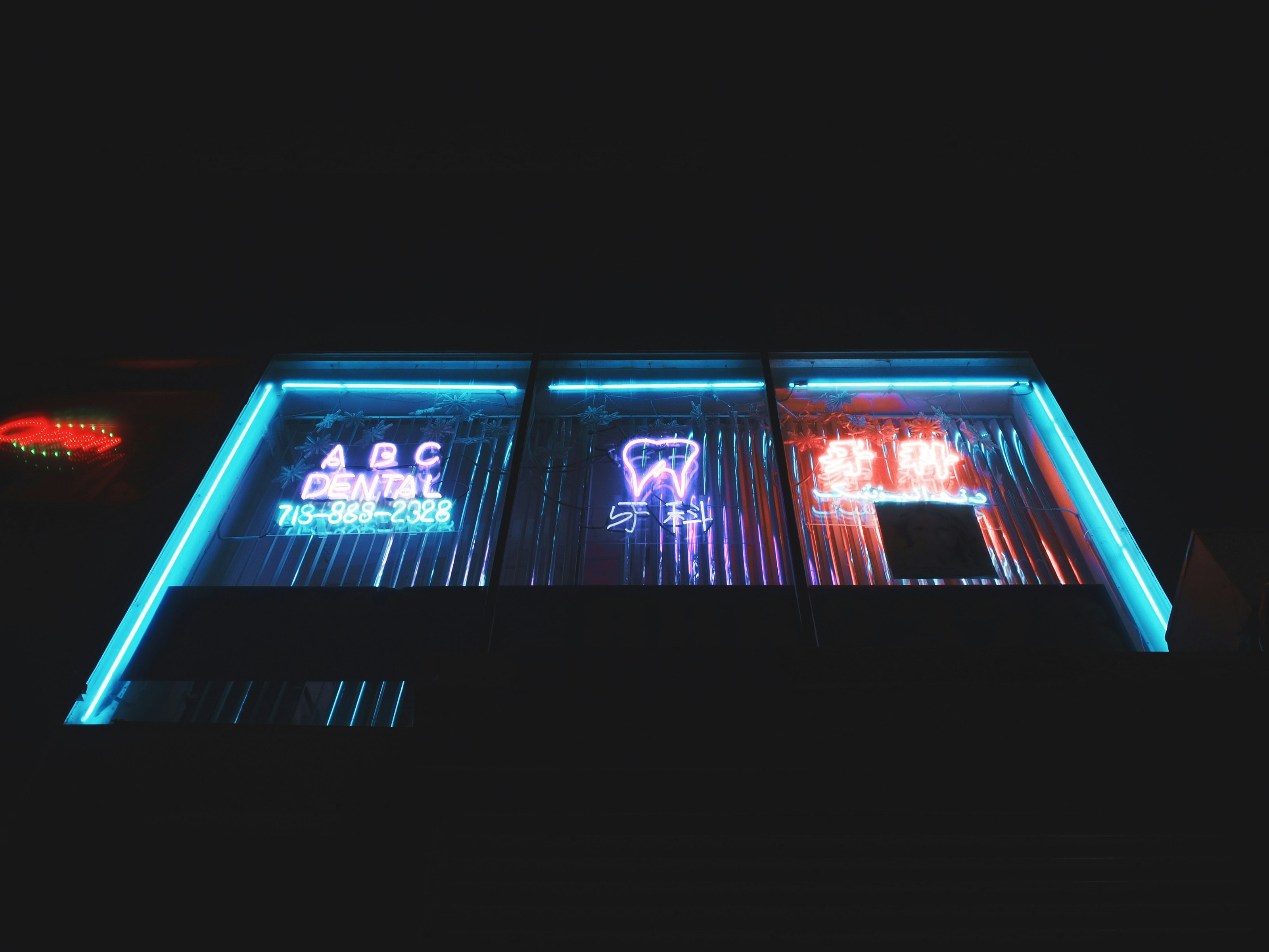 neon light signages during night time