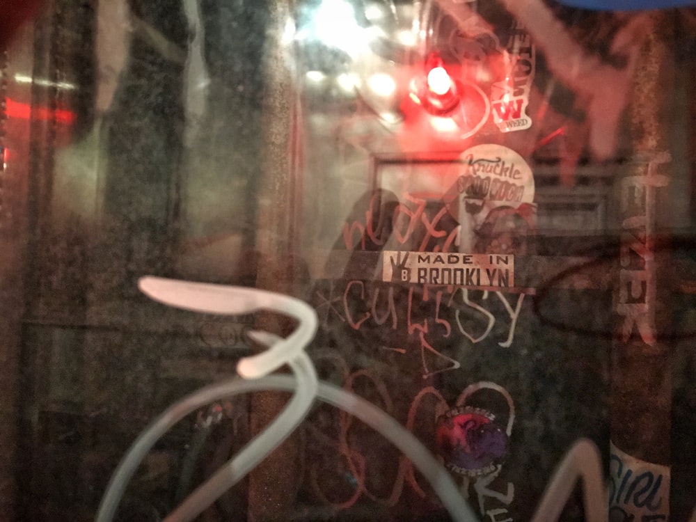 the reflection of a bicycle in a window