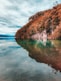 lake alps under cloudy sky at daytime