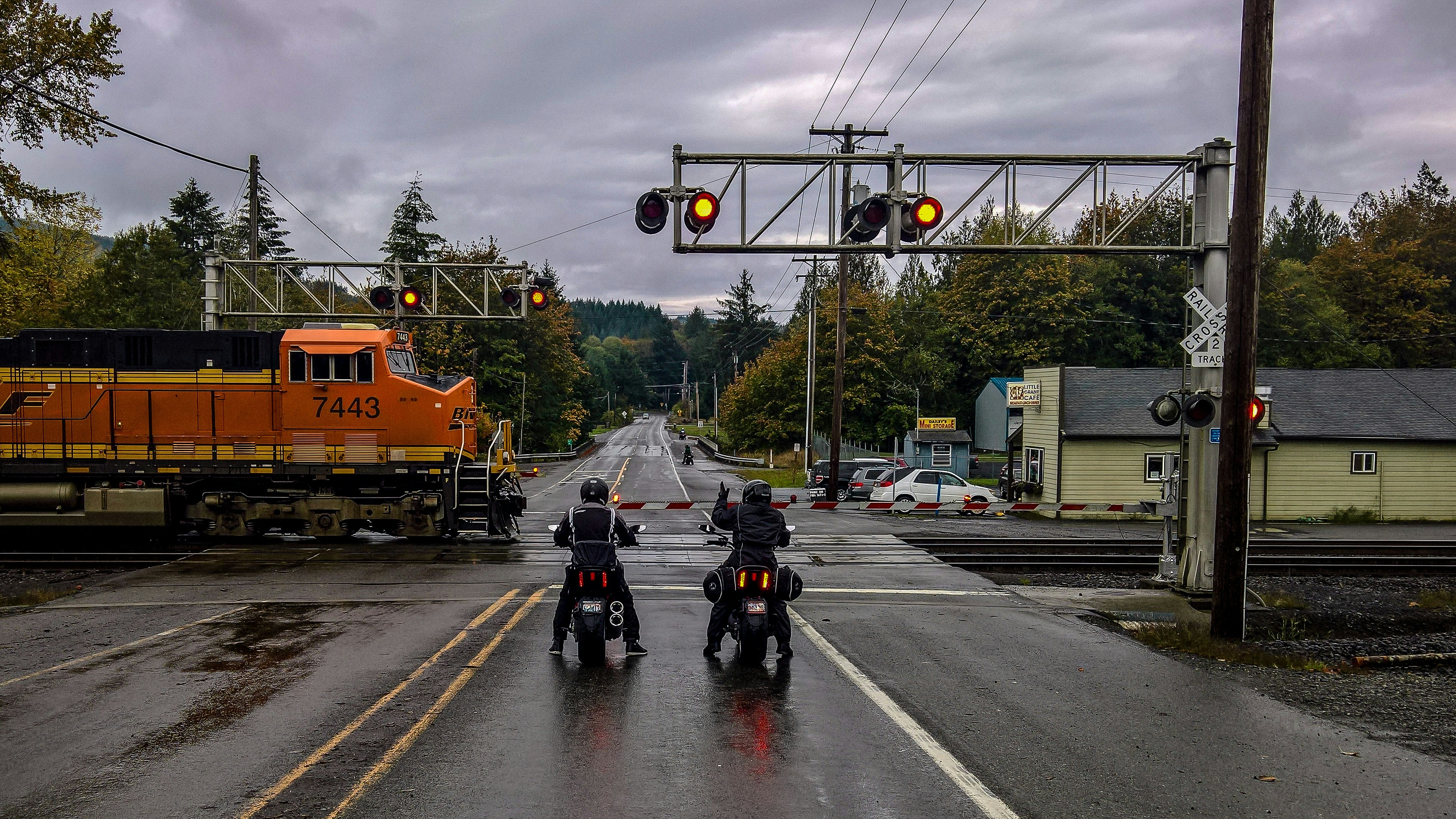 two motormen under tower