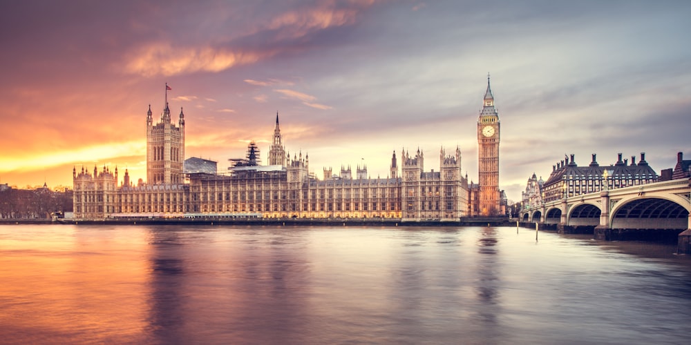 calm water front of Big Ben tower