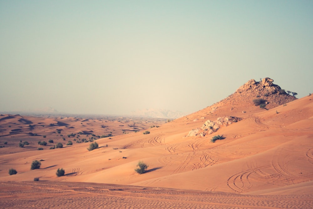 landscape photography of desert land