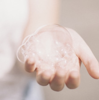 person holding bubbles