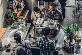 Morning scene with customers enjoying specialty coffee at ritorno
