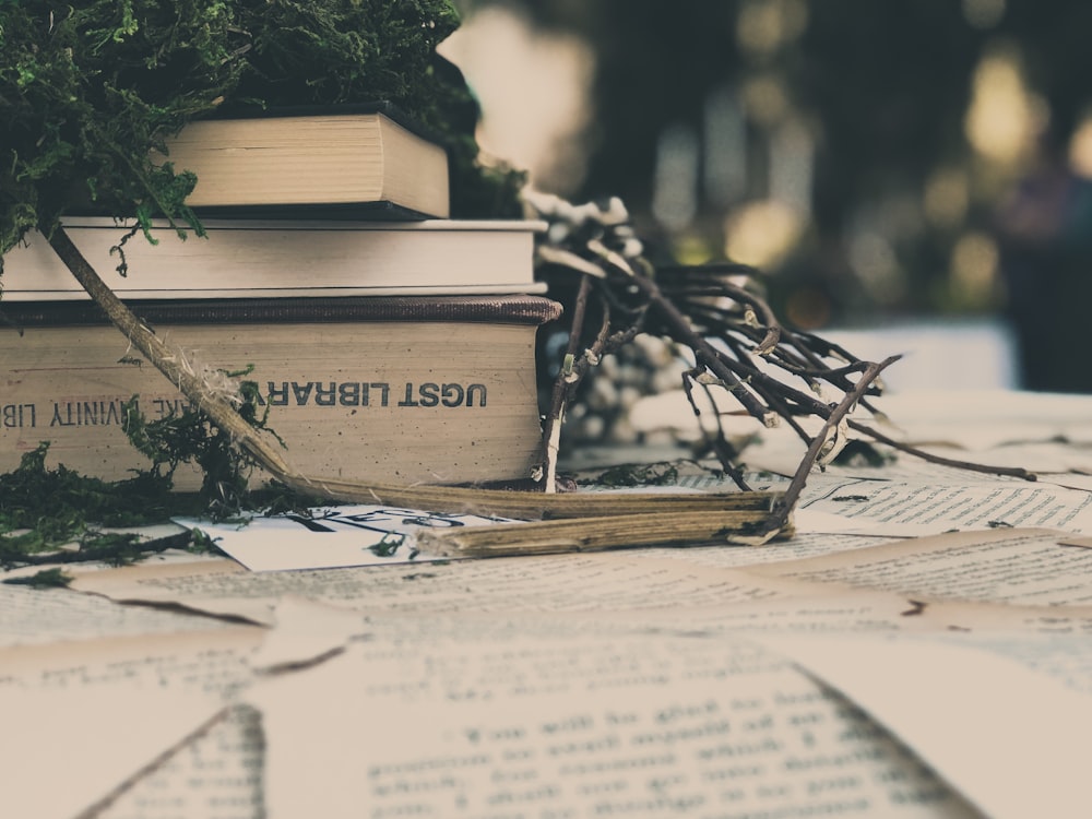 books on table