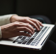 person using laptop