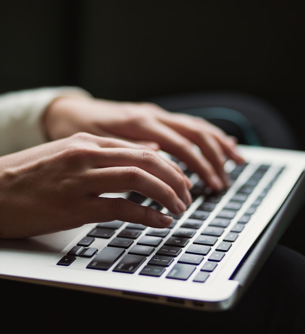 person using laptop