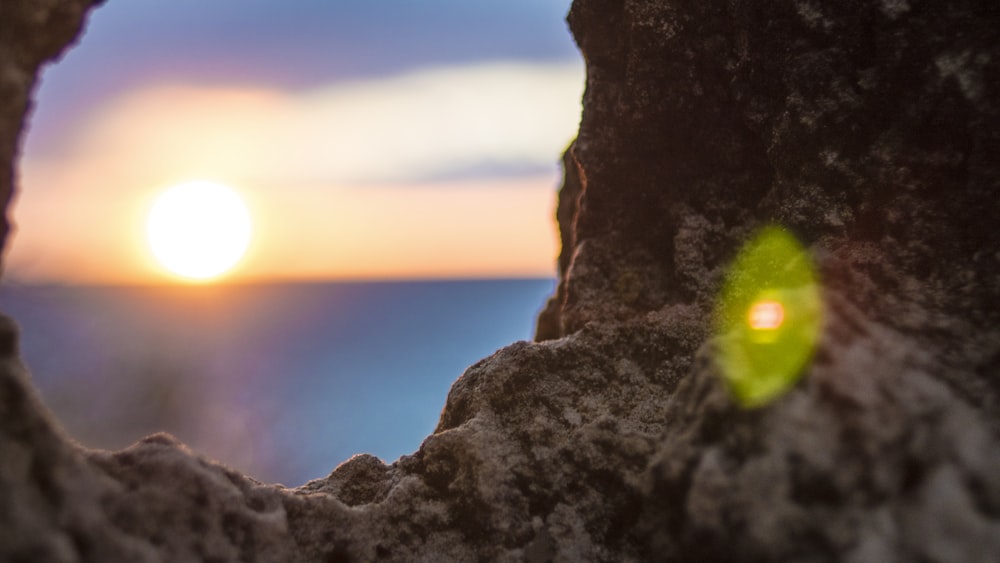 shallow focus photo of rock formation