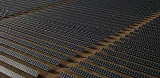 gray solar panel lot