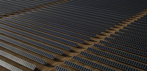 gray solar panel lot
