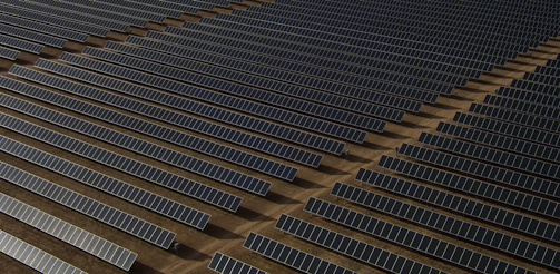 gray solar panel lot