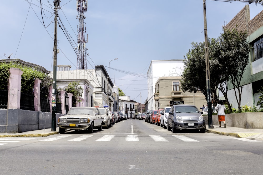 parked cars on gray concrete road