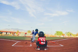 children playing baseball
