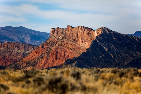 black and brown mountain in Flaming Gorge National Recreation Area United States