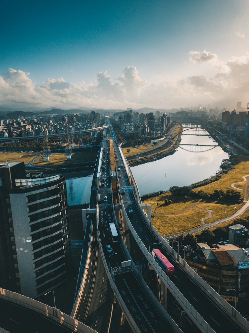 bird's-eye view photography of city