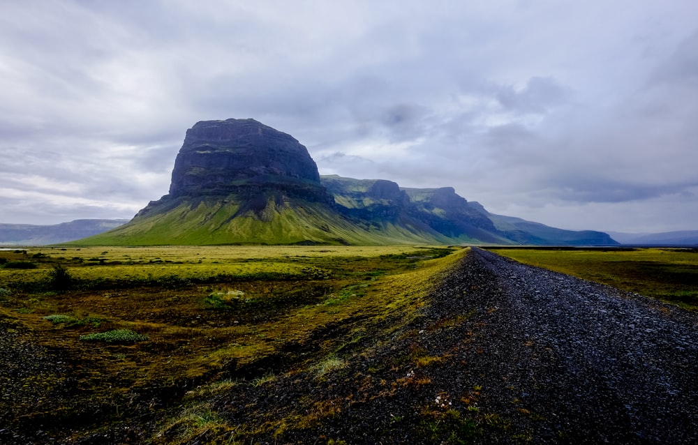 plateau under cloudy sky