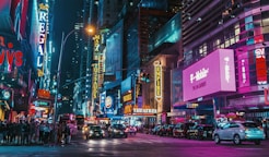 close view of busy city