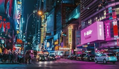 close view of busy city