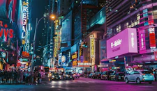 close view of busy city