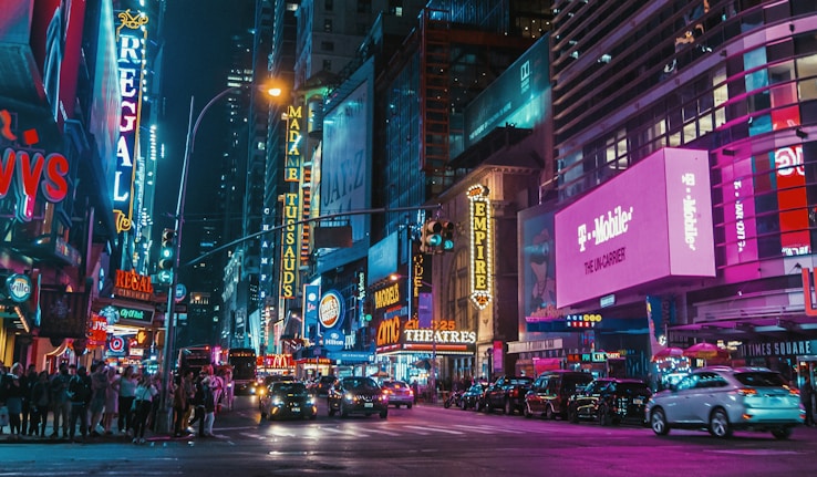 close view of busy city