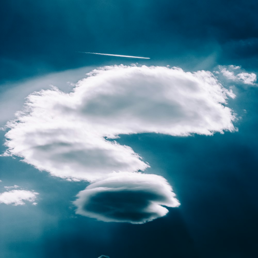 low angle of white clouds