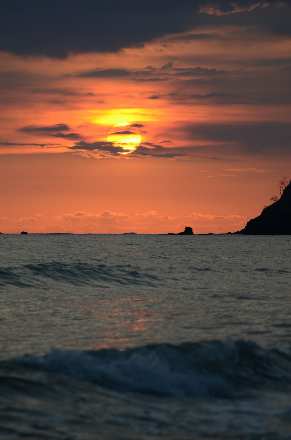 sea water during sunset