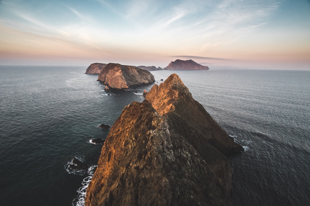 bird's eye view photography of island