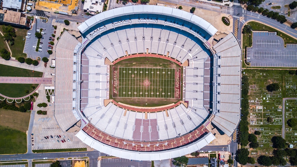 Vista aérea do estádio de futebol