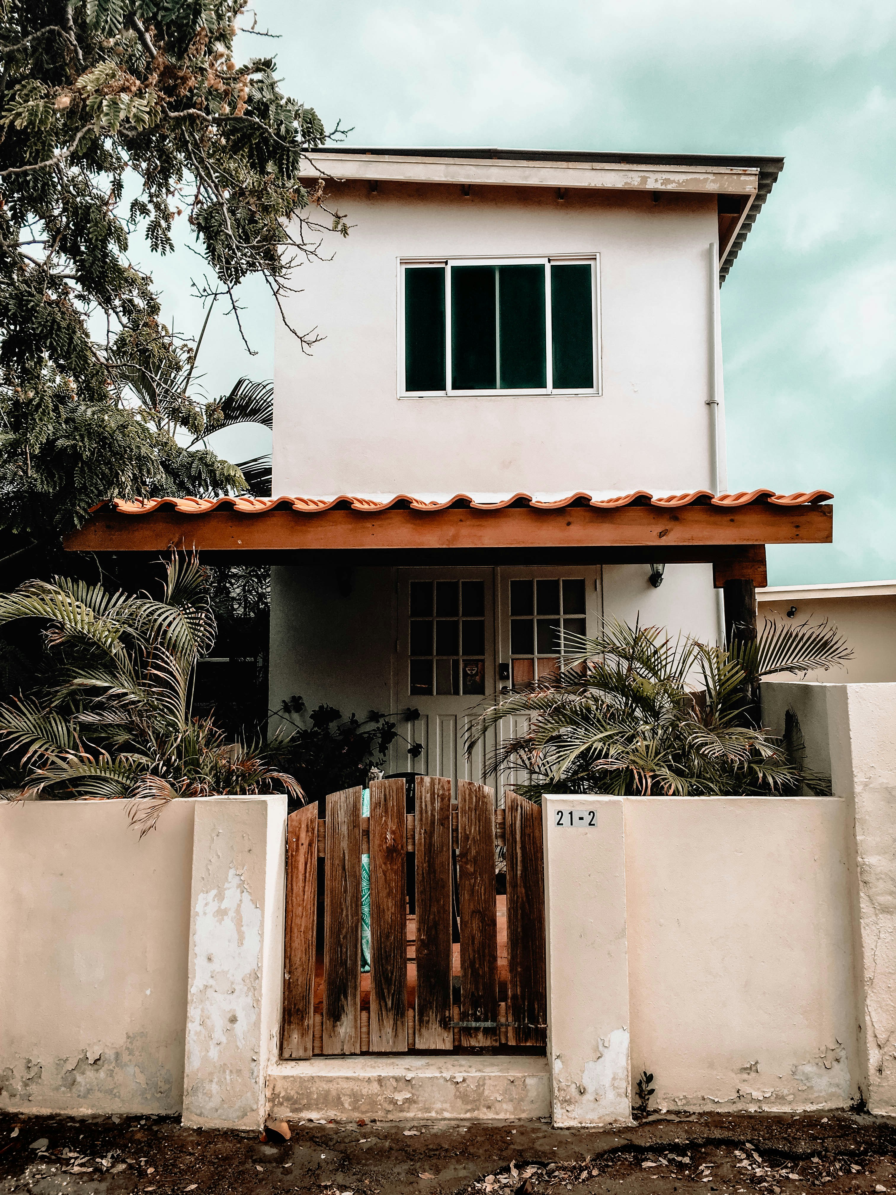 white concrete house near tree at daytime