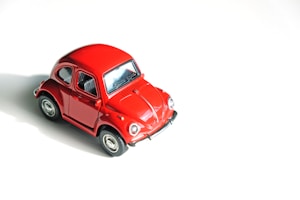 Set of car accessories displayed on a clean white background with red highlights