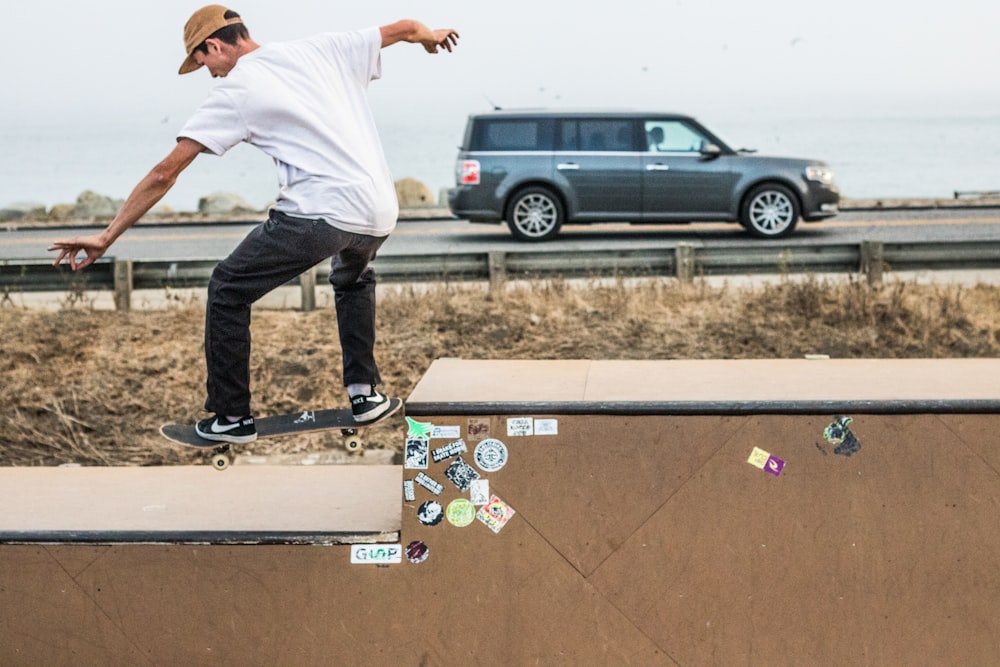 man playing skateboard