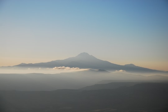 mountain covered with fog in Mount Erciyes Turkey